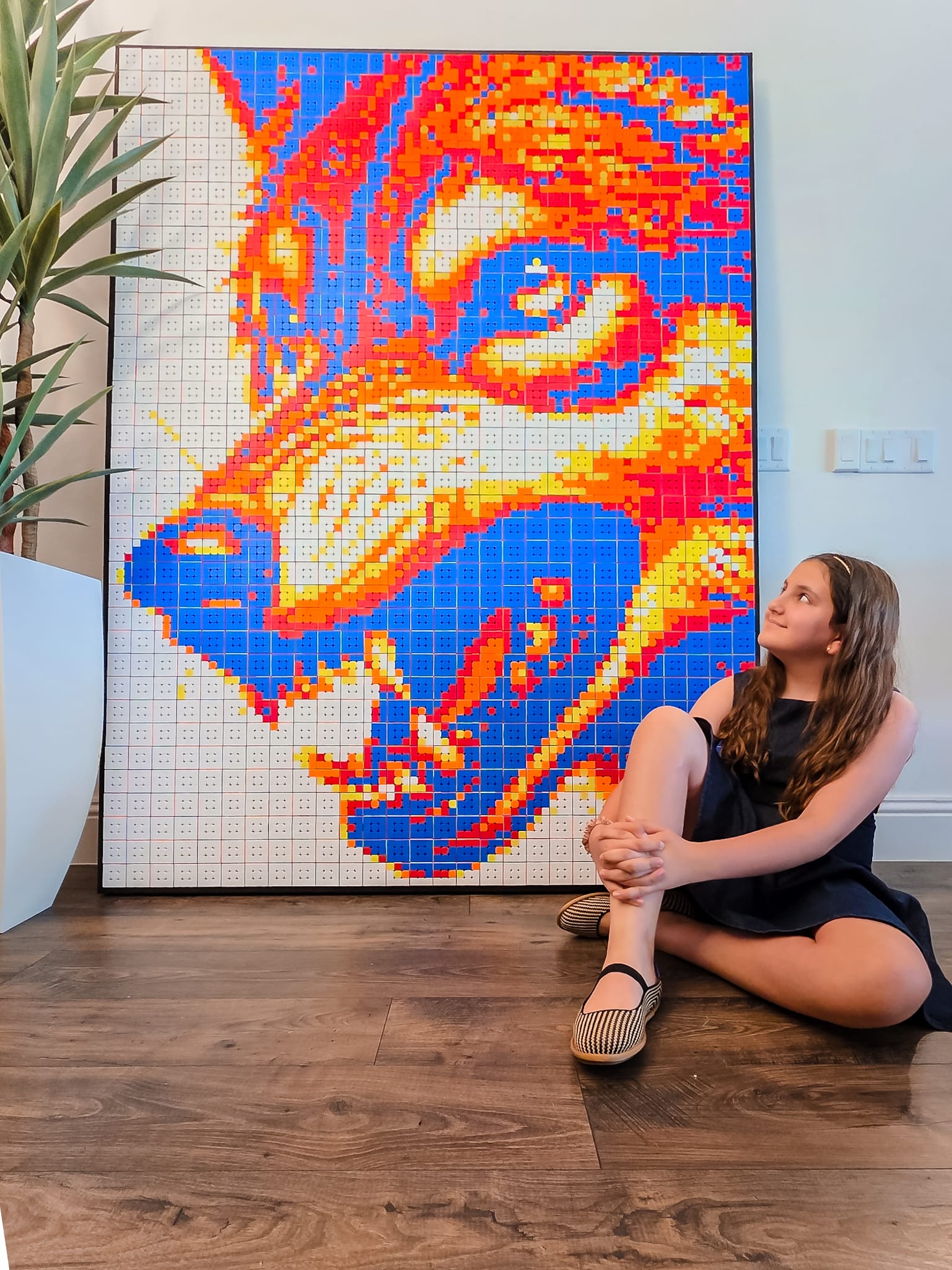 Maria Pennacchi Schotten's Rubik's Cube wolf mosaic, more than a thousand cubes